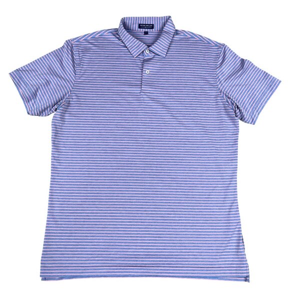 Peter Millar Crown Crafted Mens Pink & Blue Pastel Golf Polo Shirt Sz Large - Picture 1 of 6